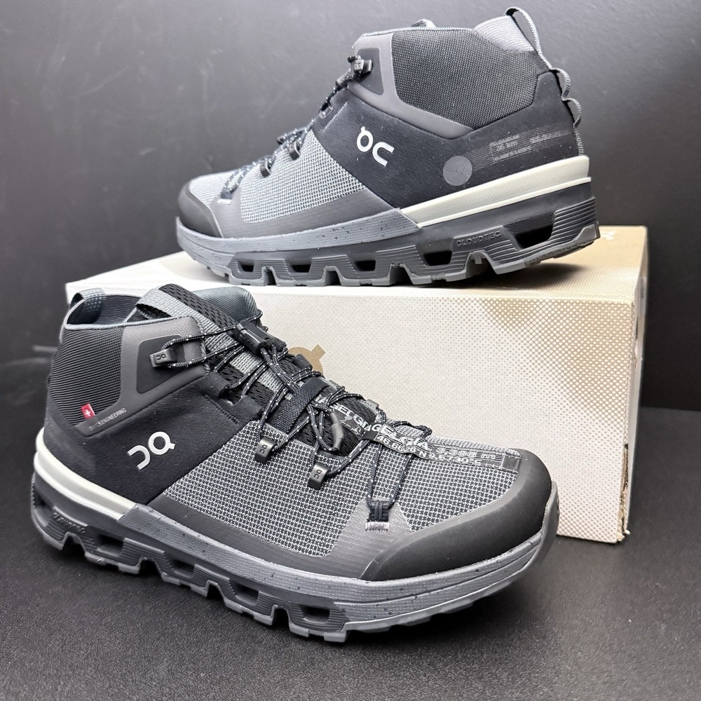 On Cloud Cloudtrax Boots Women's Size 9.5 53.98588 Black Rock Shoes Mid Outdoors - Picture 2 of 15